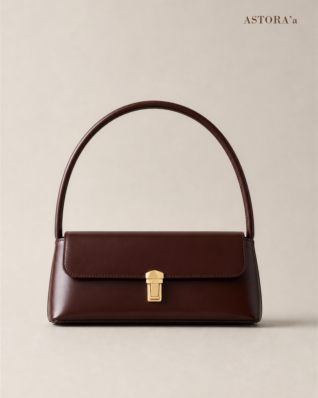 City-Sleek Top Handle Bag (Dark Brown)
